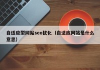 自适应型网站seo优化（自适应网站是什么意思）