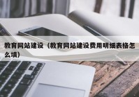 教育网站建设（教育网站建设费用明细表格怎么填）