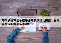 郑东新区微信小程序开发多少钱（微信小程序开发大概需要多少钱）