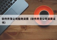 软件开发公司服务资质（软件开发公司资质证书）