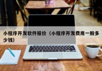 小程序开发软件报价（小程序开发费用一般多少钱）