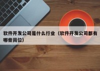 软件开发公司是什么行业（软件开发公司都有哪些岗位）