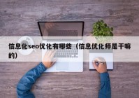 信息化seo优化有哪些（信息优化师是干嘛的）