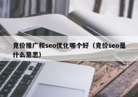 竞价推广和seo优化哪个好（竞价seo是什么意思）