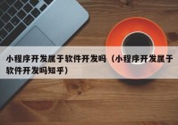 小程序开发属于软件开发吗（小程序开发属于软件开发吗知乎）