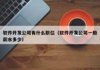 软件开发公司有什么职位（软件开发公司一般薪水多少）