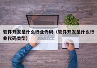 软件开发是什么行业代码（软件开发是什么行业代码类型）