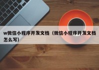 w微信小程序开发文档（微信小程序开发文档怎么写）